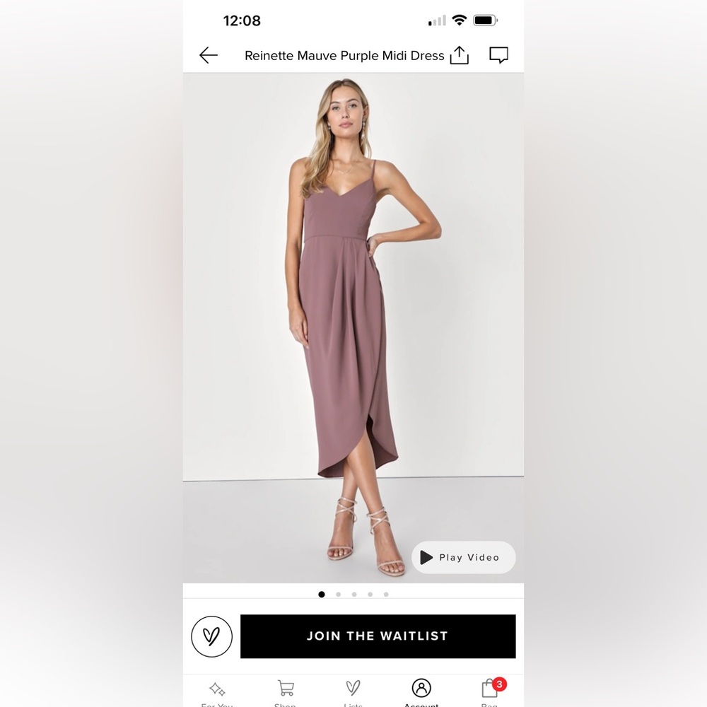 Lulu's One Shoulder Mauve Dress